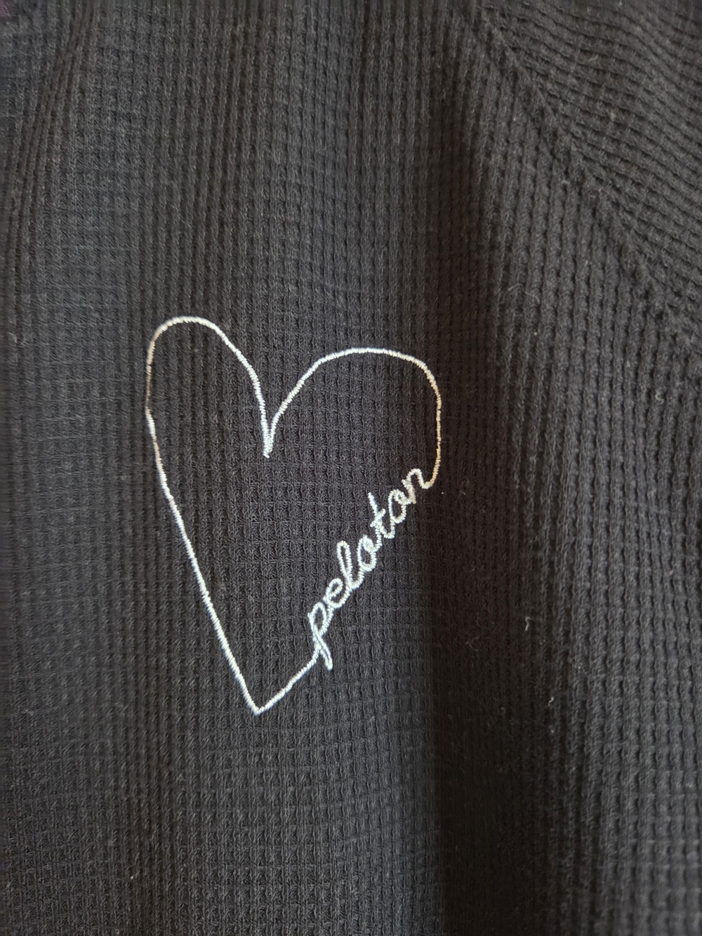 Peloton Black Waffle Knit Sweatshirt Jogger Lounge Set Size L - Picture 3 of 7